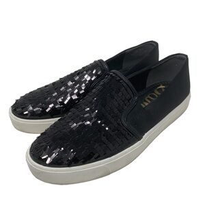 Sam Edelman Elton Black Sequin Slip-On Sneakers Loafers Size 8.5